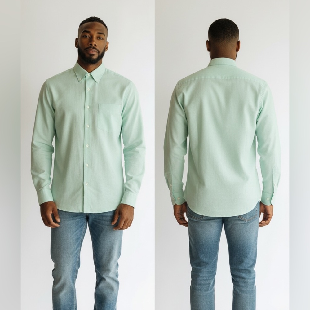 Express 1MX mint Green Button Down Shirt - Extra Slim Fit - LG 16-16.5